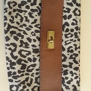 J. crew Cheetah Clutchy Purse